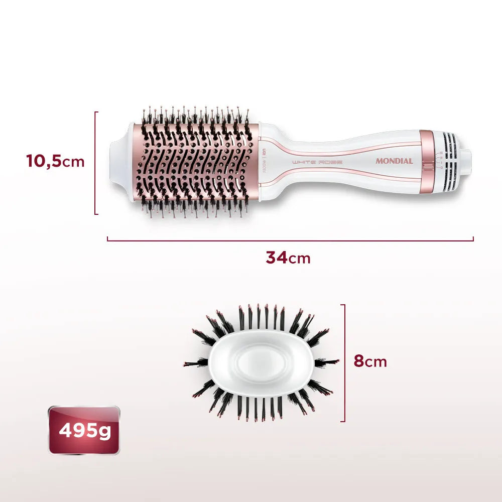 Escova Secadora Mondial Branco e Rose Gold 1300W ES-50