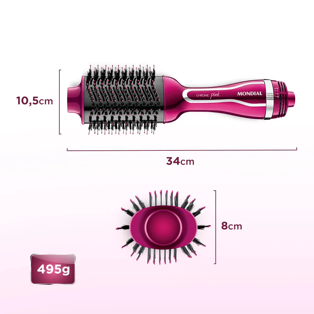 Escova Secadora Mondial Chrome Pink 1200W ES-04