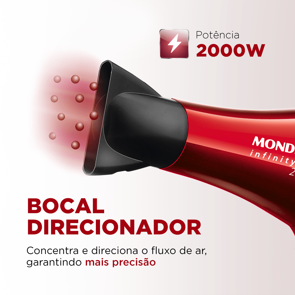 Secador Infinity 2500 Mondial Vermelho e Preto 1900W SC-12