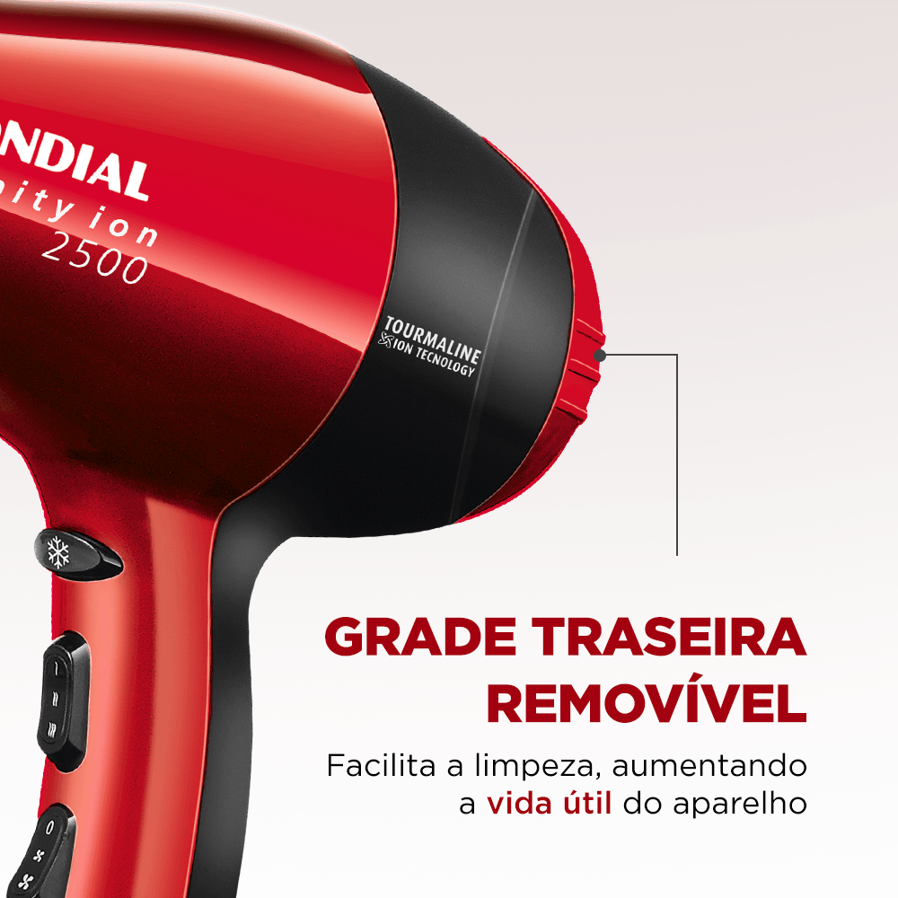 Secador Infinity 2500 Mondial Vermelho e Preto 1900W SC-12