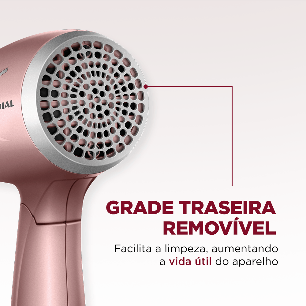 Secador de Cabelos Travel Mondial Golden Rose 1200W SC-47-GR