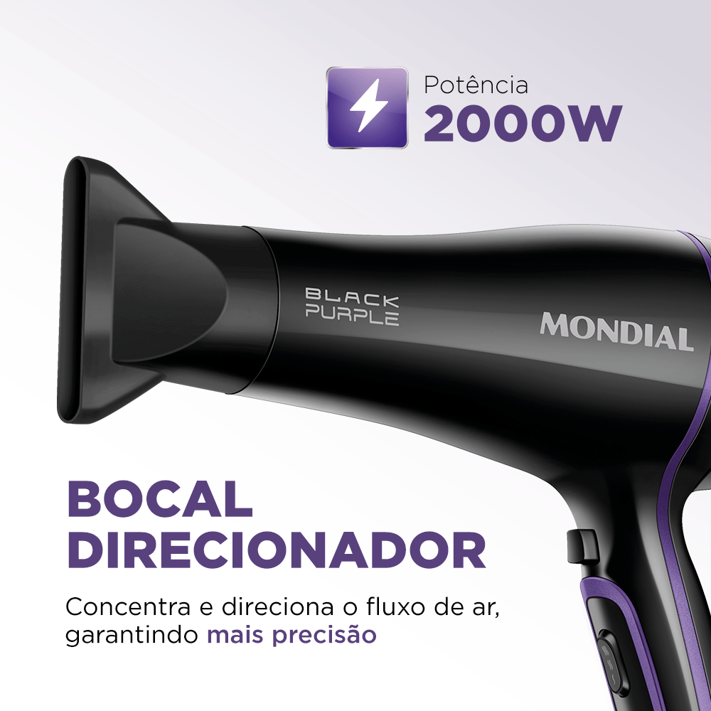 Secador de Cabelos Mondial Preto 2000W SCN-01