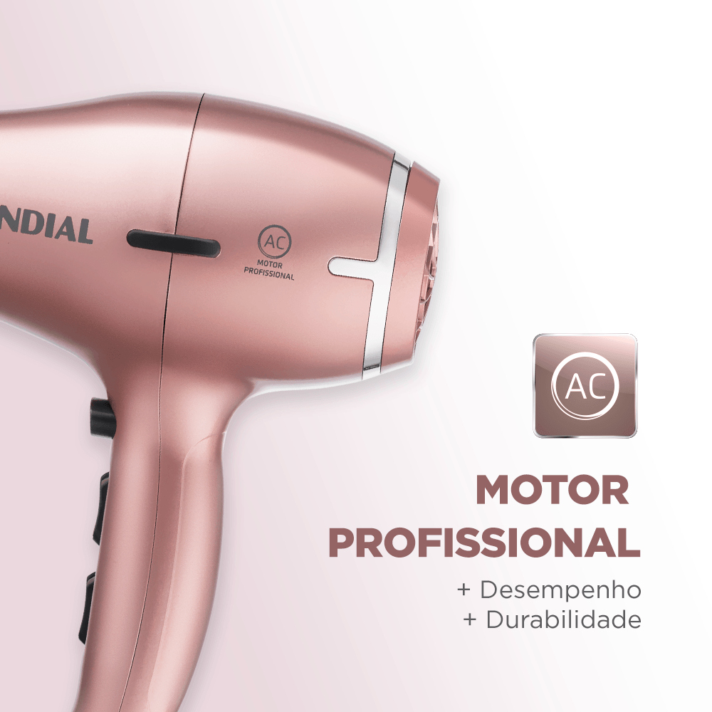 Secador de Cabelos Profissional Mondial Golden Rose 2000W SCP-01