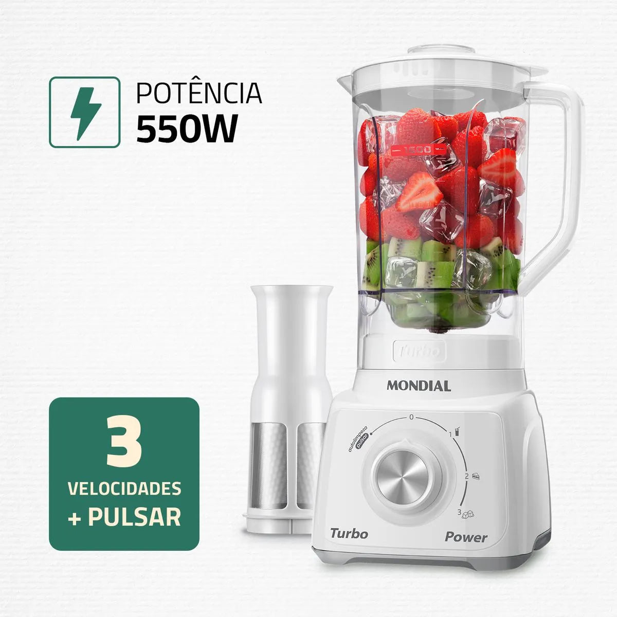 Liquidificador Mondial Turbo Power L-99-WG