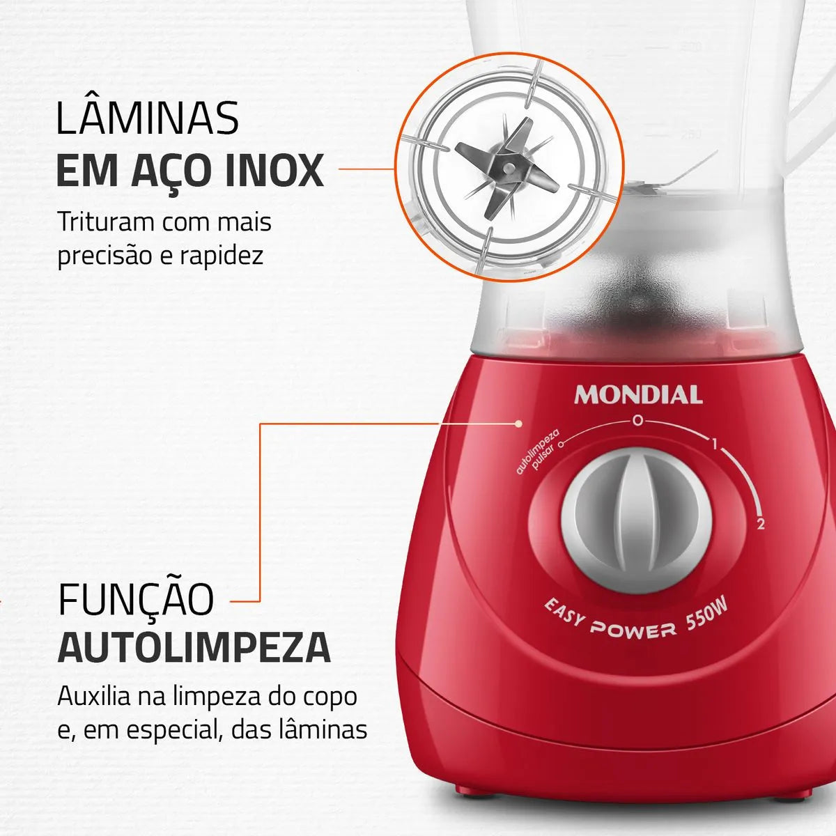 Liquidificador Mondial Easy Power 550W L-550-R