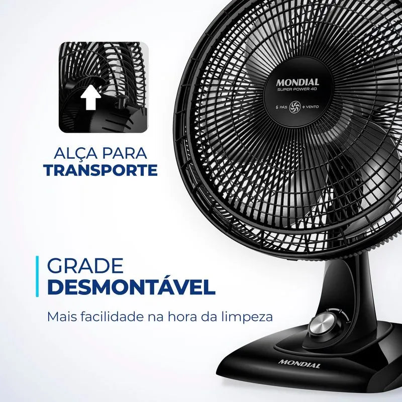 Ventilador de Mesa Mondial 6 pás VSP-40-B2