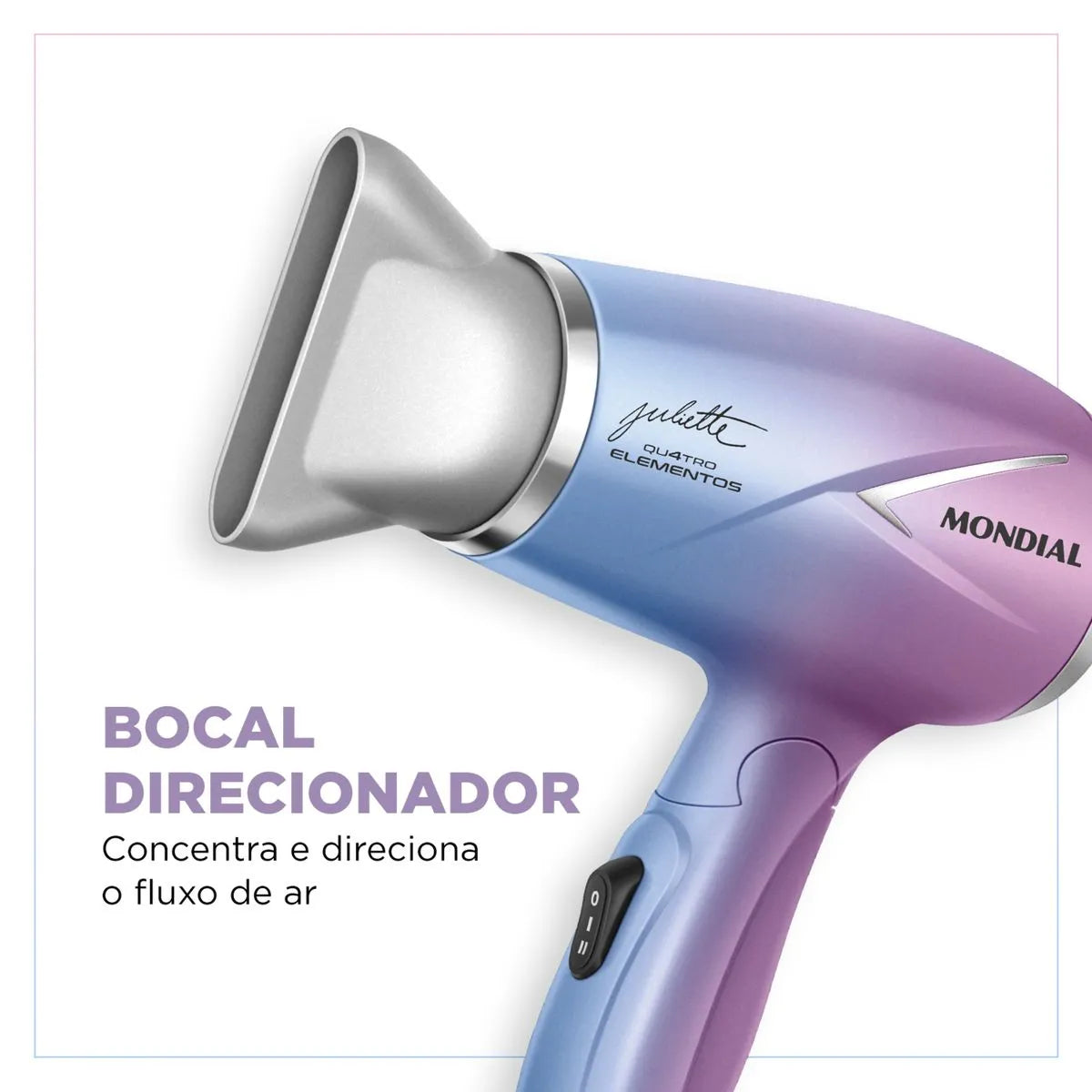 Secador de Cabelo By Juliette Mondial Azul e Rosa 1200W SCT-JU-03