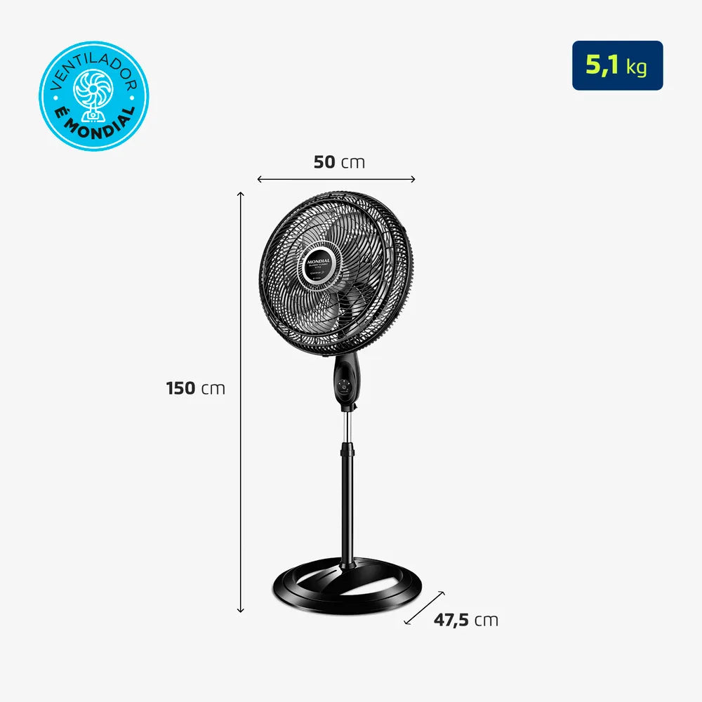 Ventilador de Coluna Turbo Mondial 40CM VTX-40C-8P-CR