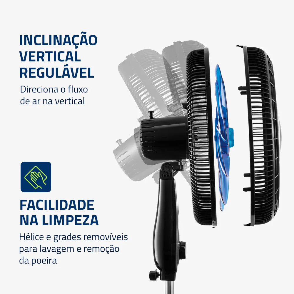 Ventilador de Coluna Super Turbo 8 Pás Mondial - VTX-40C-CRYSTAL