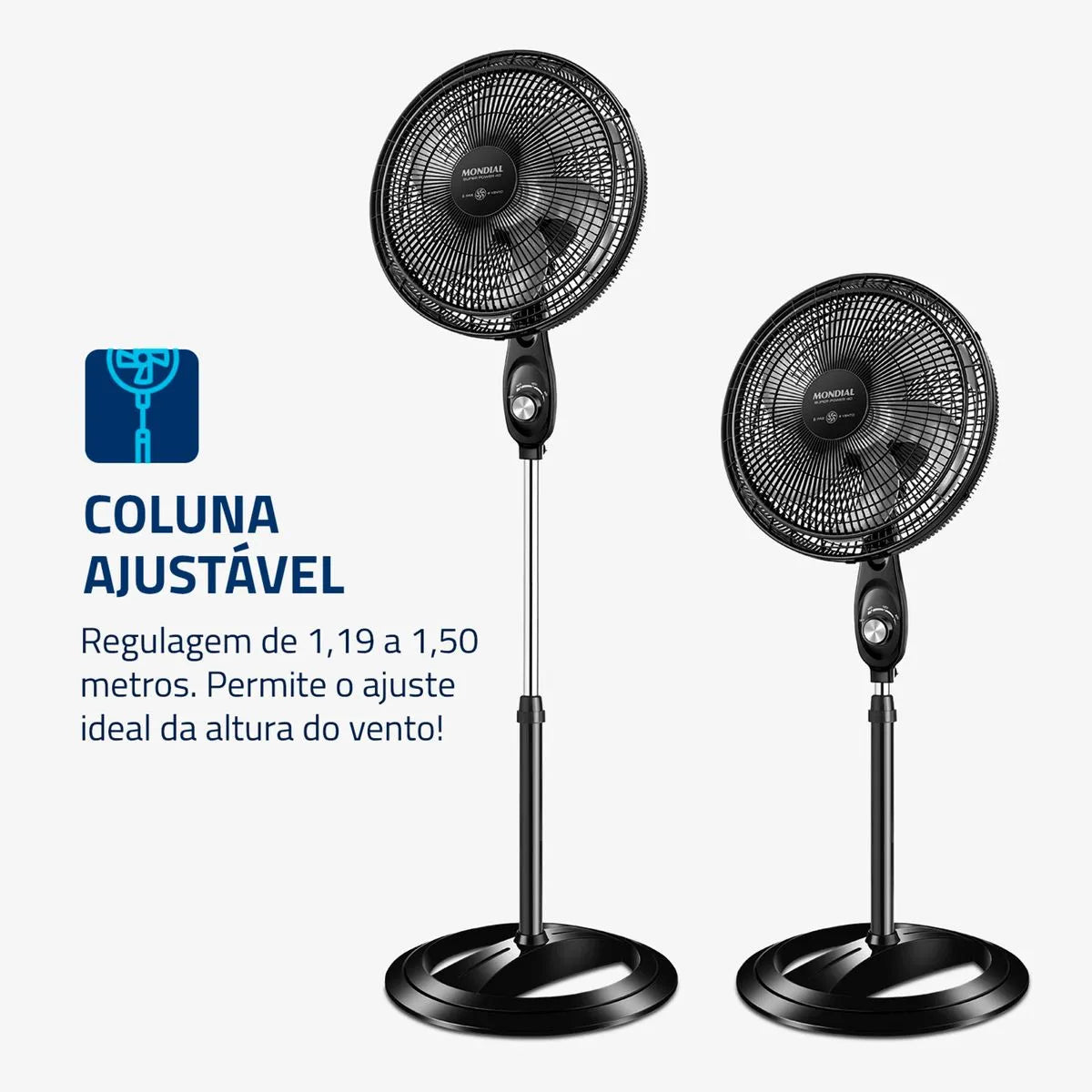 Ventilador de Coluna Mondial 6 pás Turbo VT-40C-NB