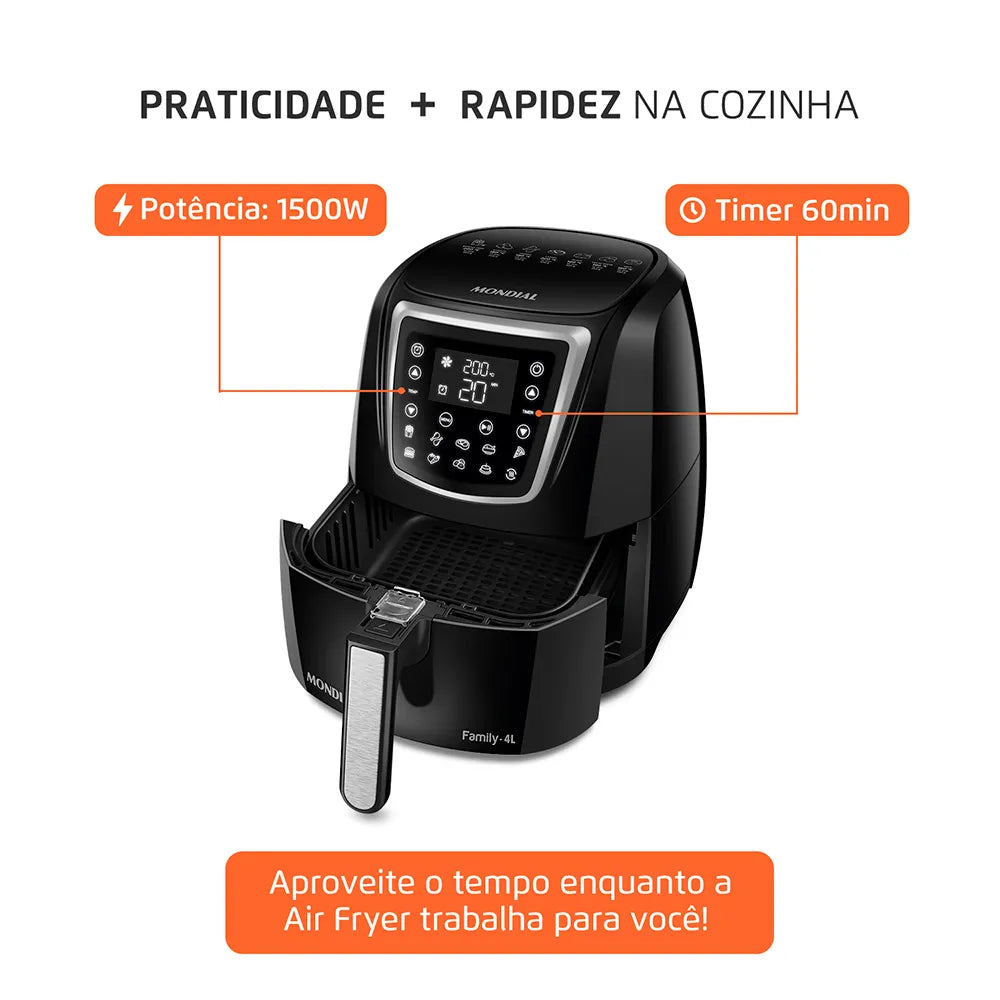 Fritadeira Sem Óleo Air Fryer 4 Litros AFN-40-DI Mondial