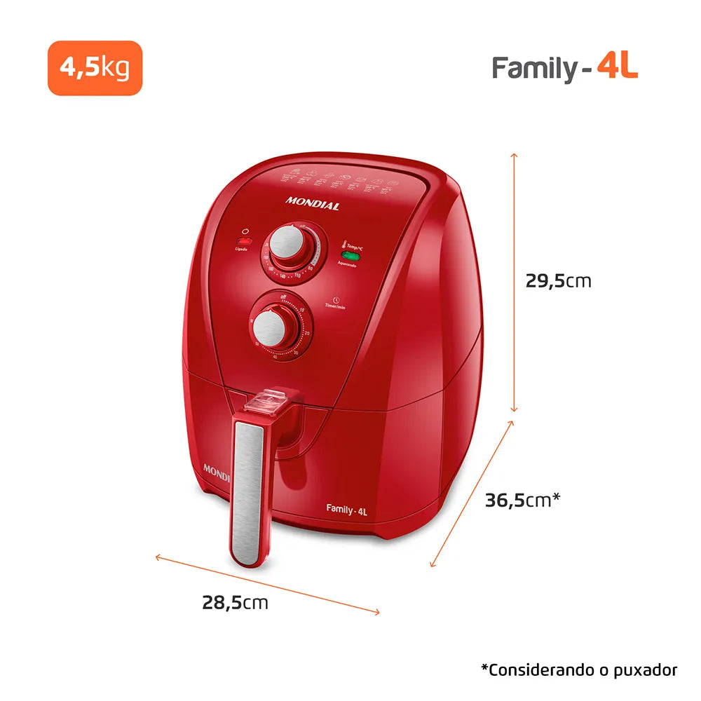 Fritadeira Sem Óleo Air Fryer Mondial - AFN-40-FR