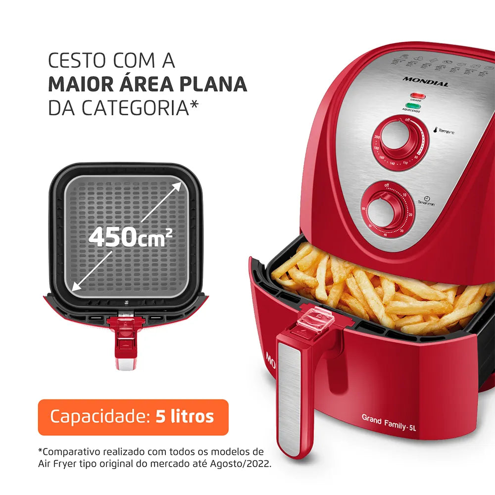 Fritadeira Sem Óleo Air Fryer 5L Mondial AFN-50-RI