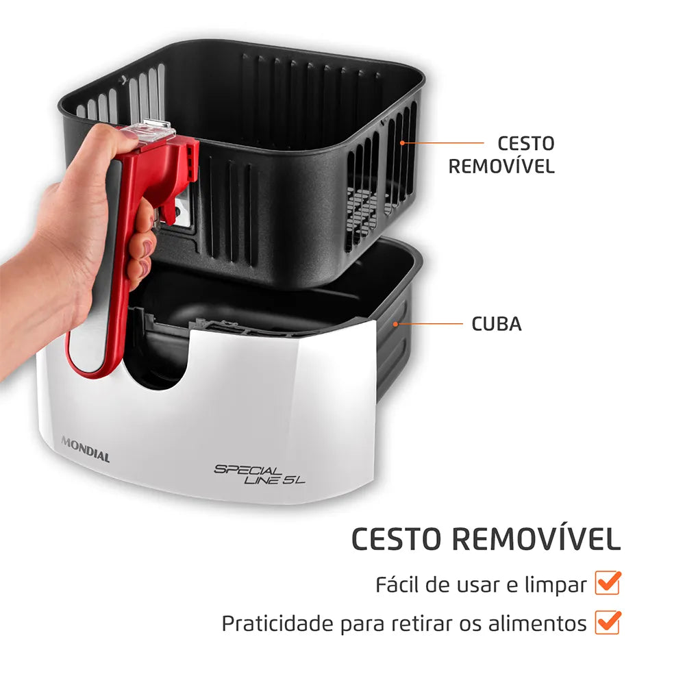 Fritadeira Sem Óleo Air Fryer 5L Mondial AFN-51-WR