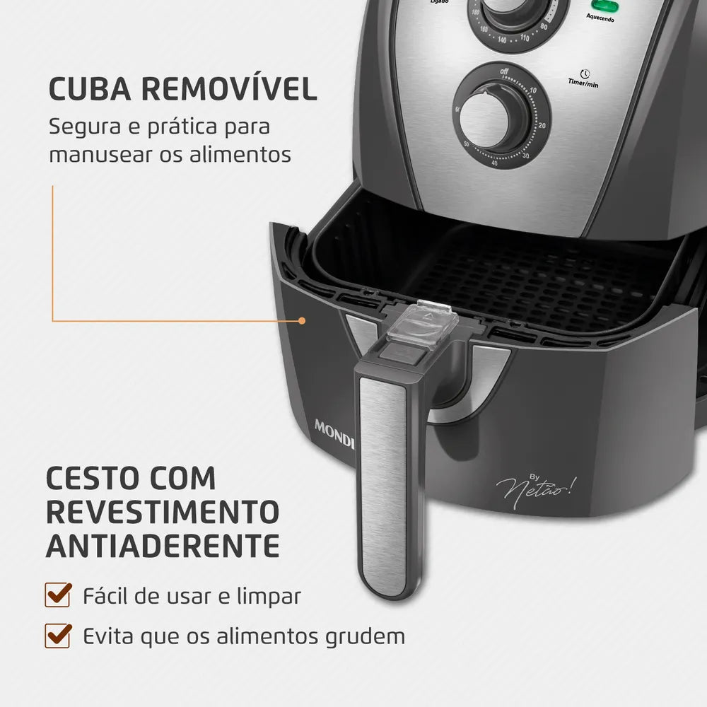 Fritadeira Sem Óleo Air Fryer 4L By Netão, Mondial- AFN-NT-01