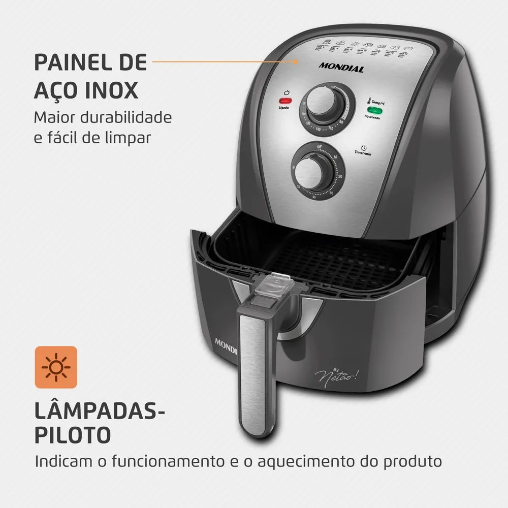 Fritadeira Sem Óleo Air Fryer 4L By Netão, Mondial- AFN-NT-01