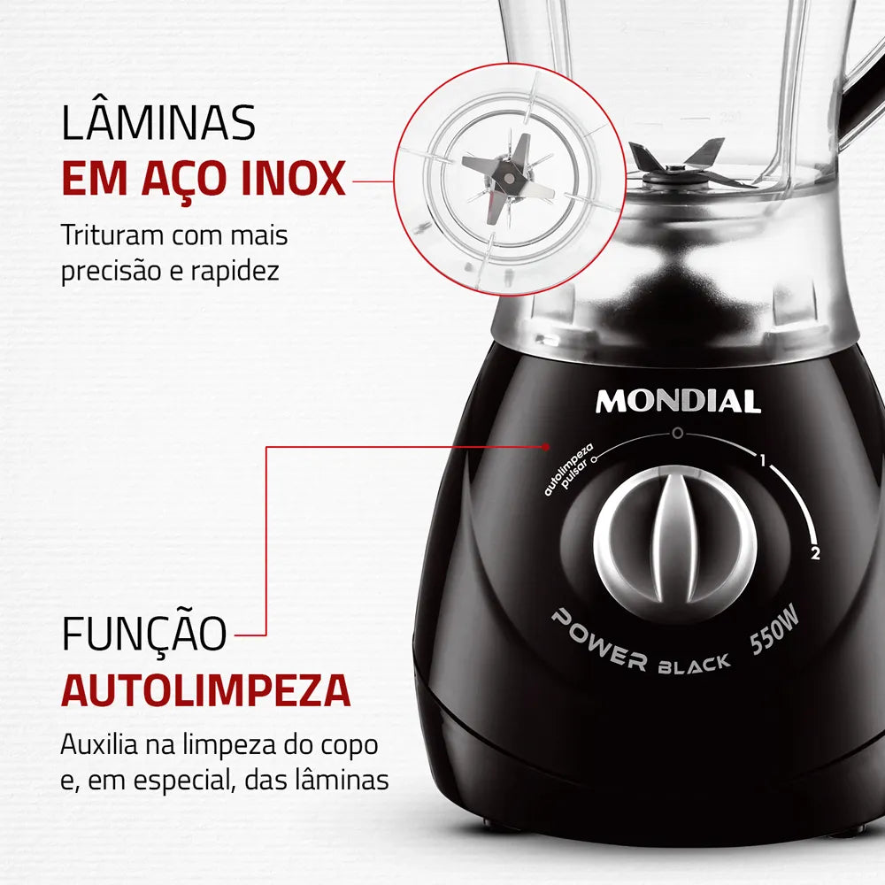 Liquidificador Mondial Power 2 Black L-28
