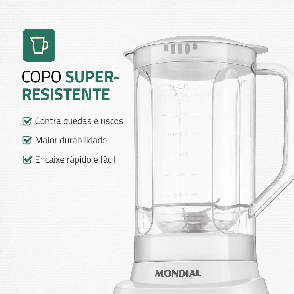Liquidificador Pratic Power Mondial Branco - L-97-W