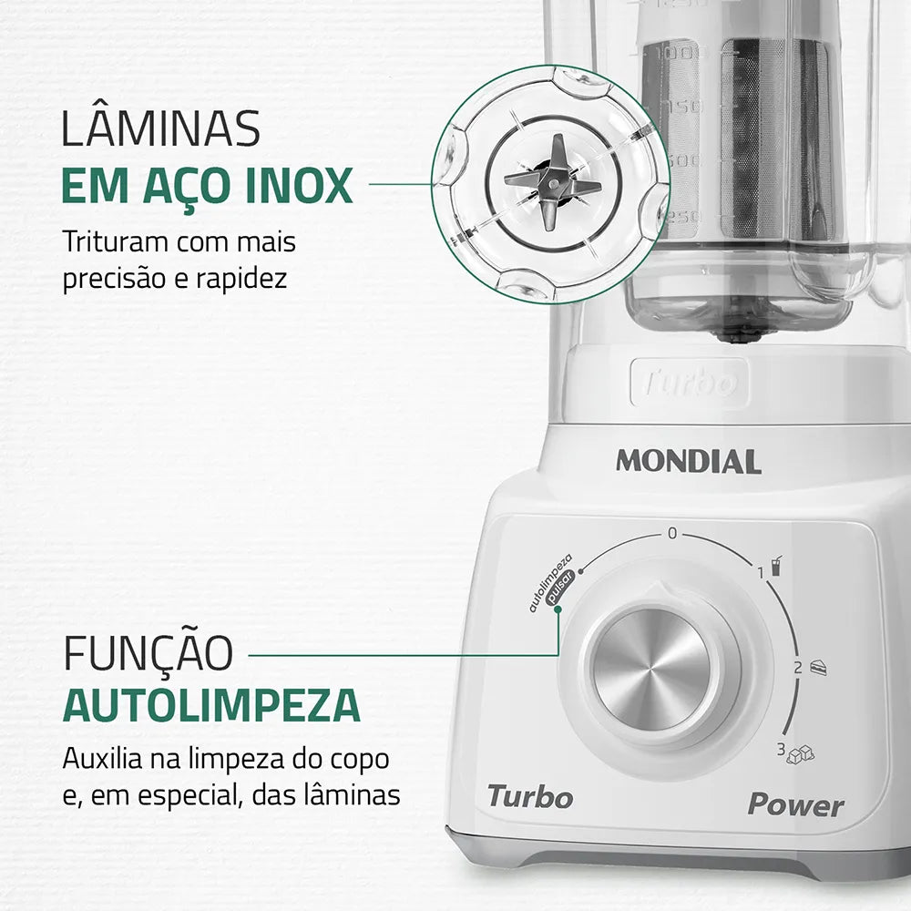 Liquidificador Mondial Turbo Power L-99-WG