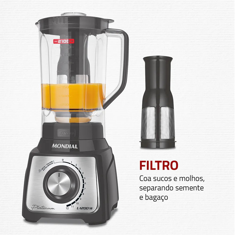 Liquidificador Mondial Turbo Platinum L-1200-PI
