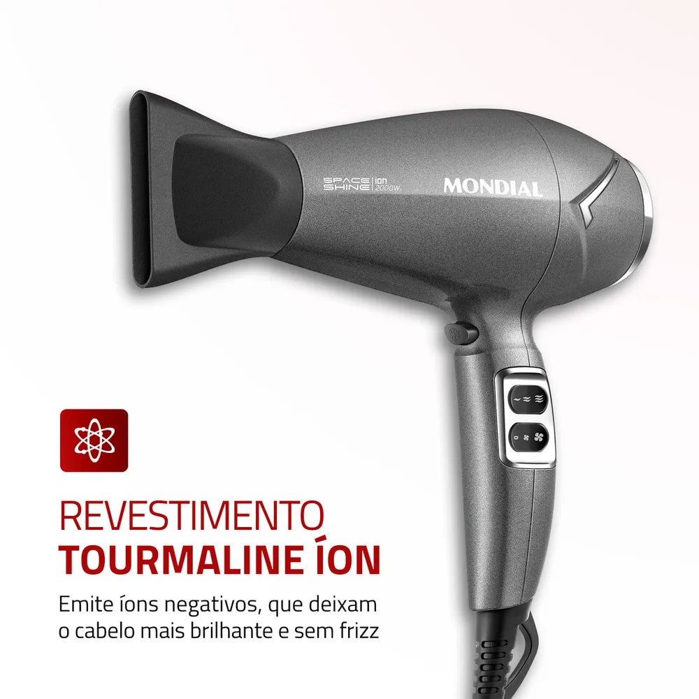 Secador de Cabelos Space Shine Mondial Grafite 2000W SC-20