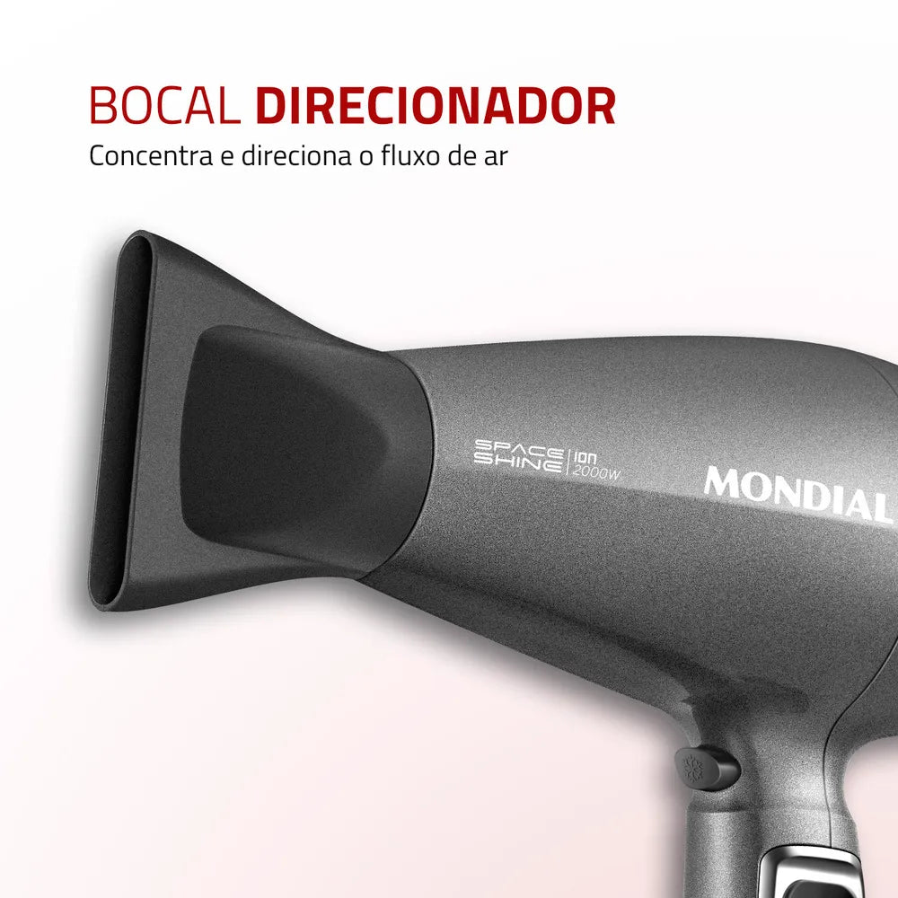 Secador de Cabelos Space Shine Mondial Grafite 2000W SC-20