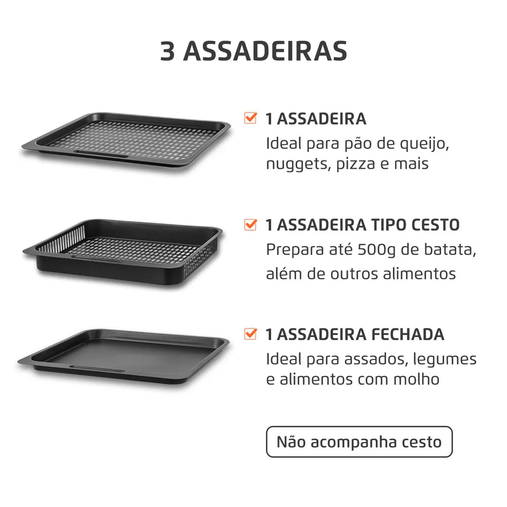 Fritadeira Elétrica Forno Oven 12L Mondial AFON-12L-BI-BC