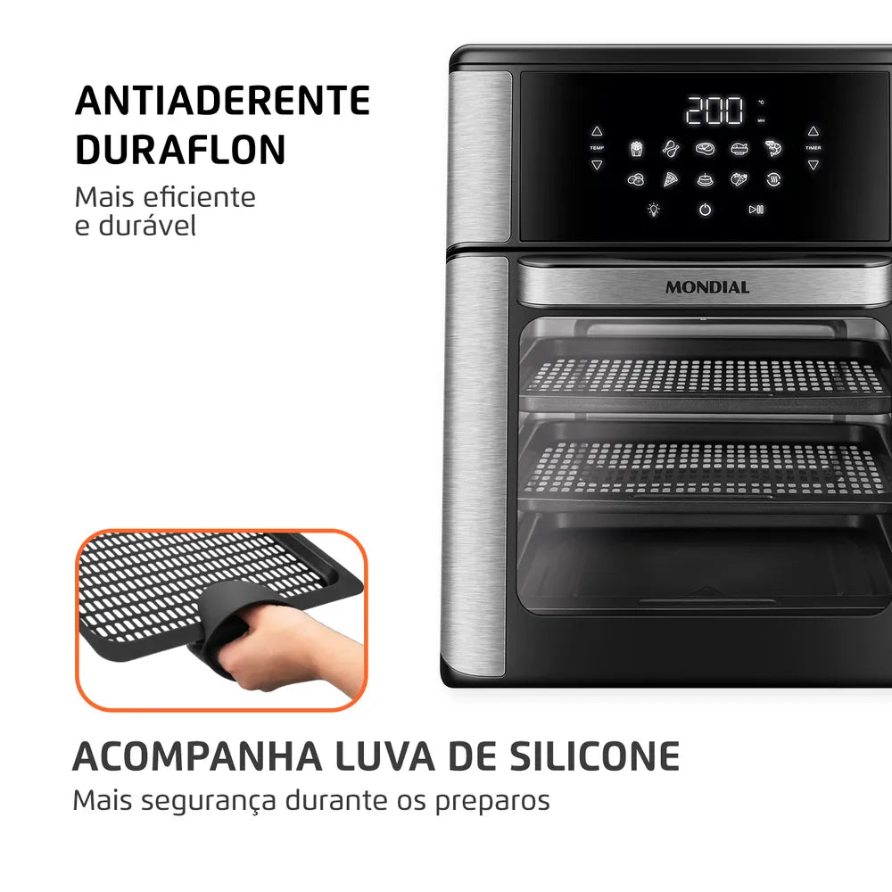 Fritadeira Elétrica Forno Oven 12L Mondial AFON-12L-BI