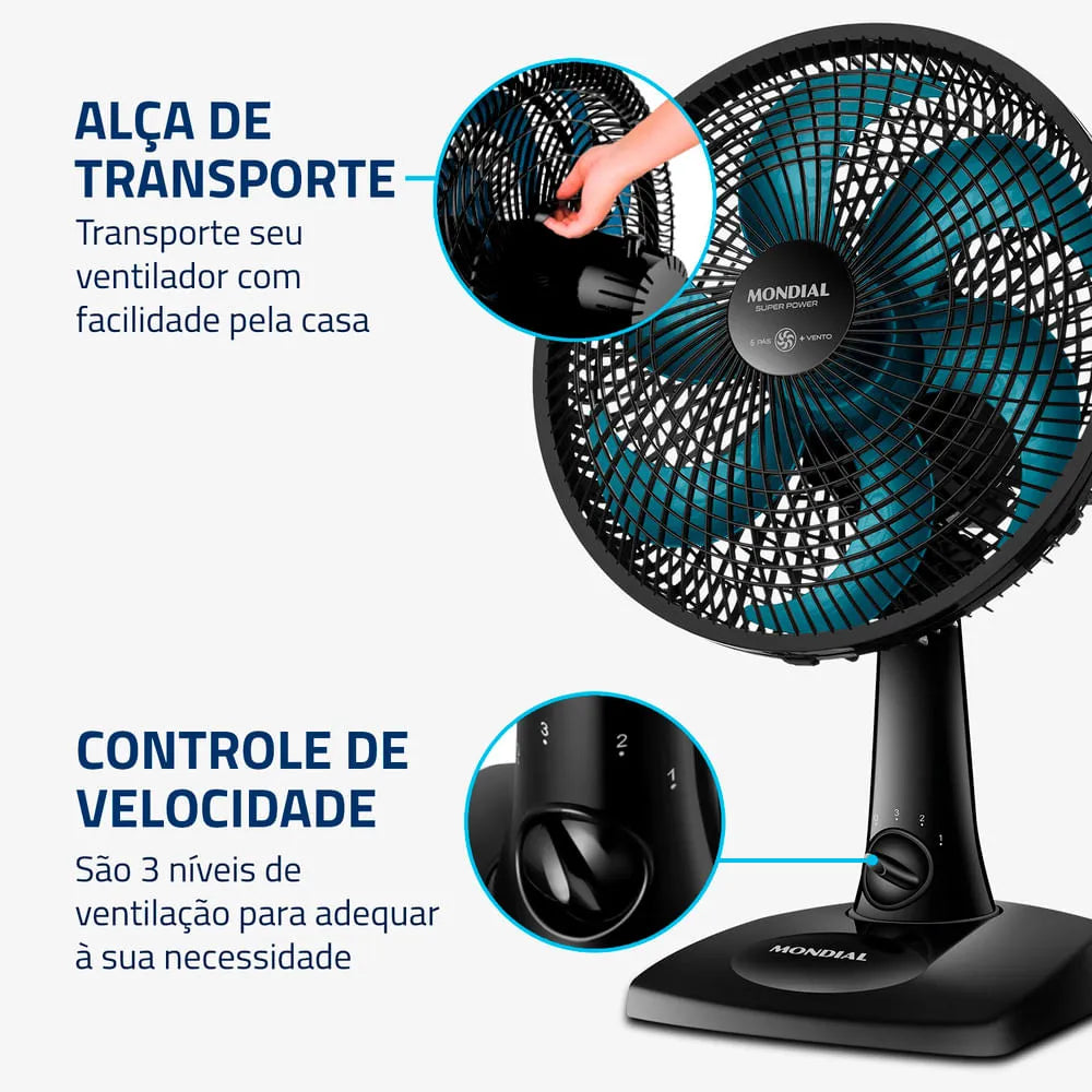 Ventilador de Mesa Mondial 6 pás VSP-30-AP