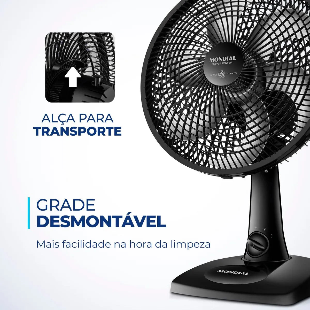 Ventilador de Mesa Mondial 6 pás VSP-30-B