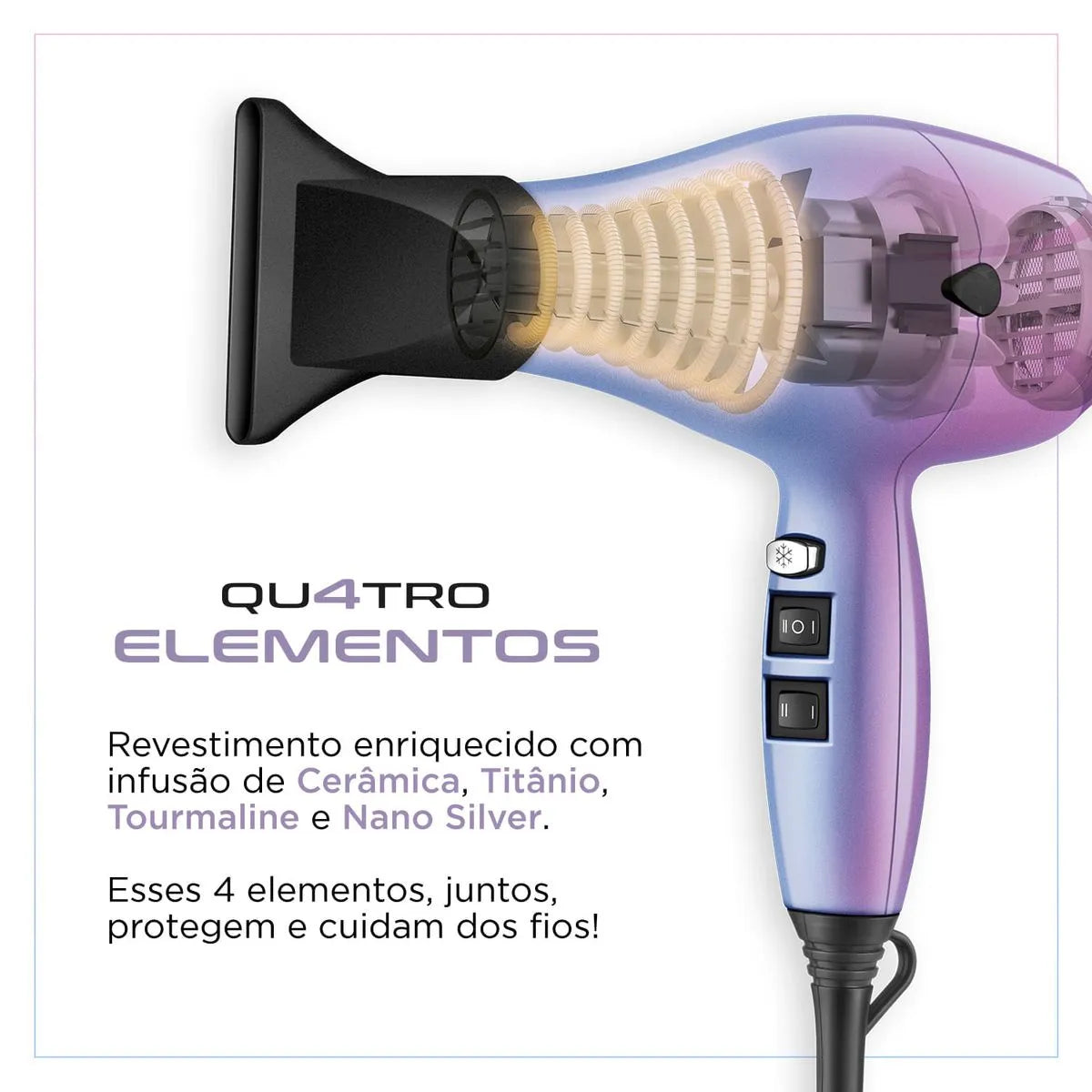 Secador de Cabelo By Juliette Mondial Azul e Rosa 2000W SCP-JU-03