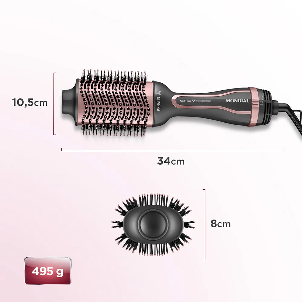 Escova Secadora Mondial Preto e Golden Rose 1300W ES-05-BI