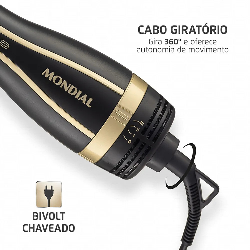 Escova Secadora Black Gold Argan Mondial ES-15