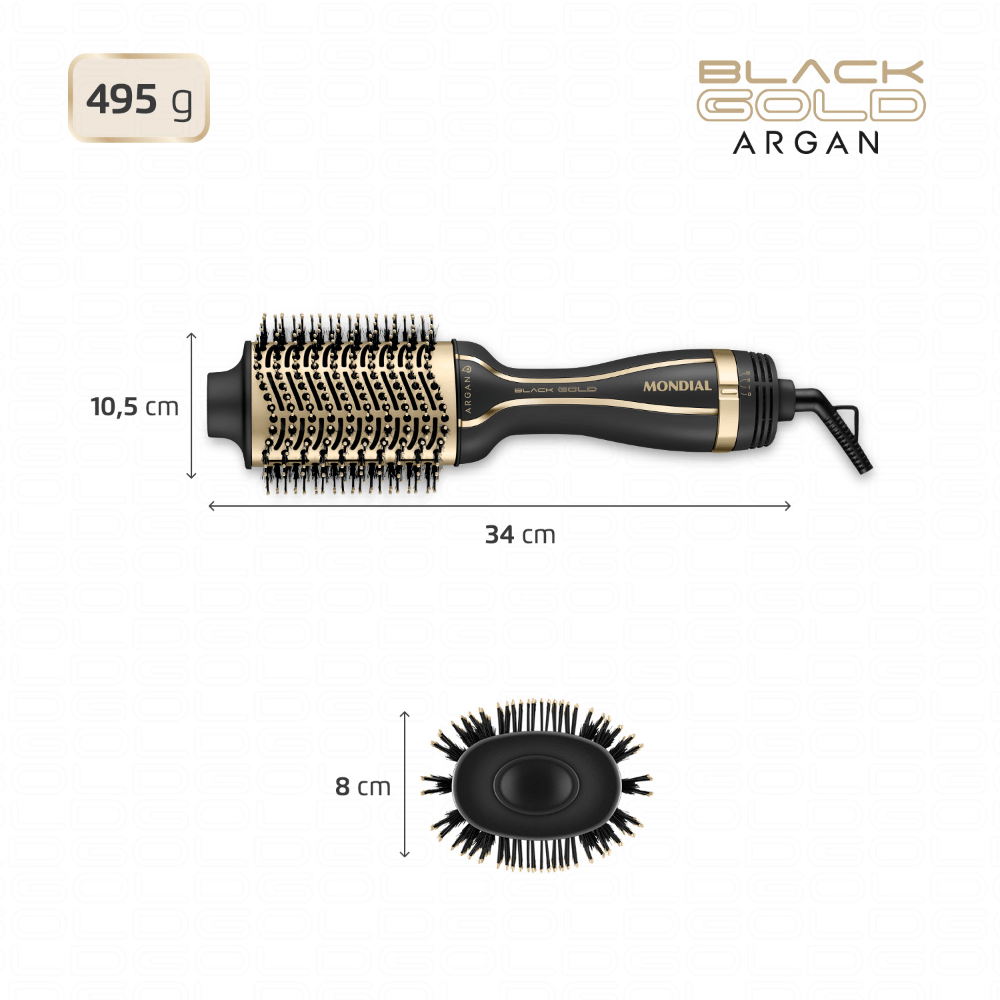 Escova Secadora Black Gold Argan Mondial ES-15