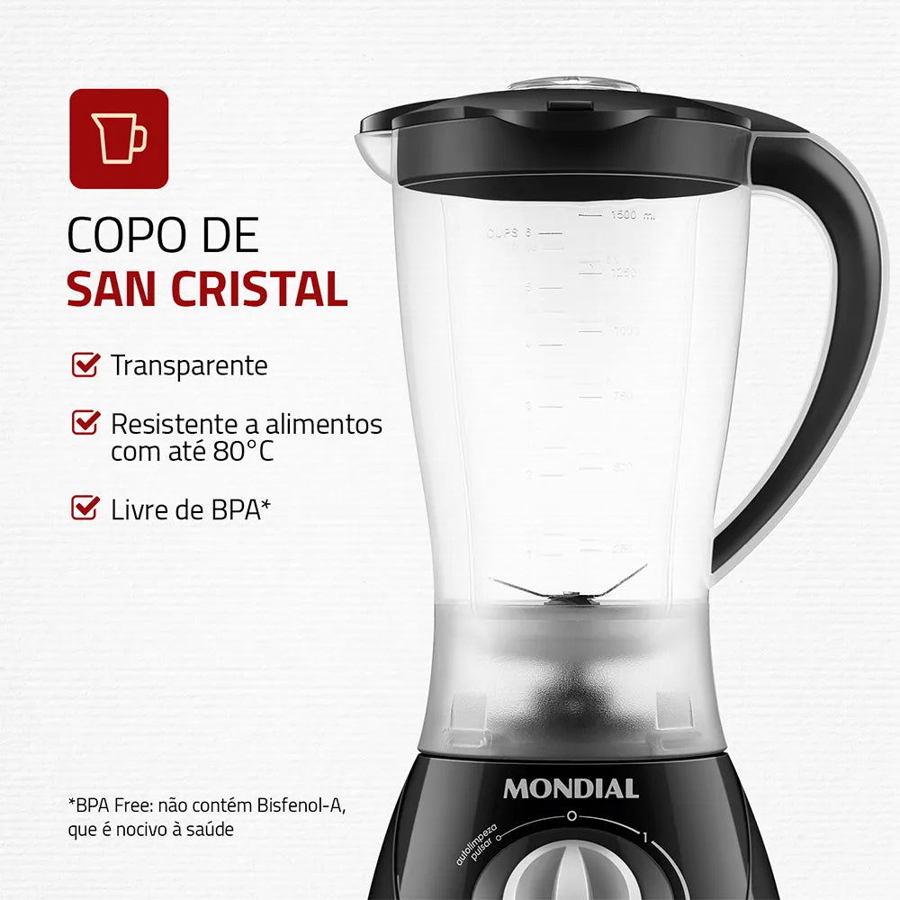 Liquidificador Easy Power Mondial Preto 550W L-550-BC