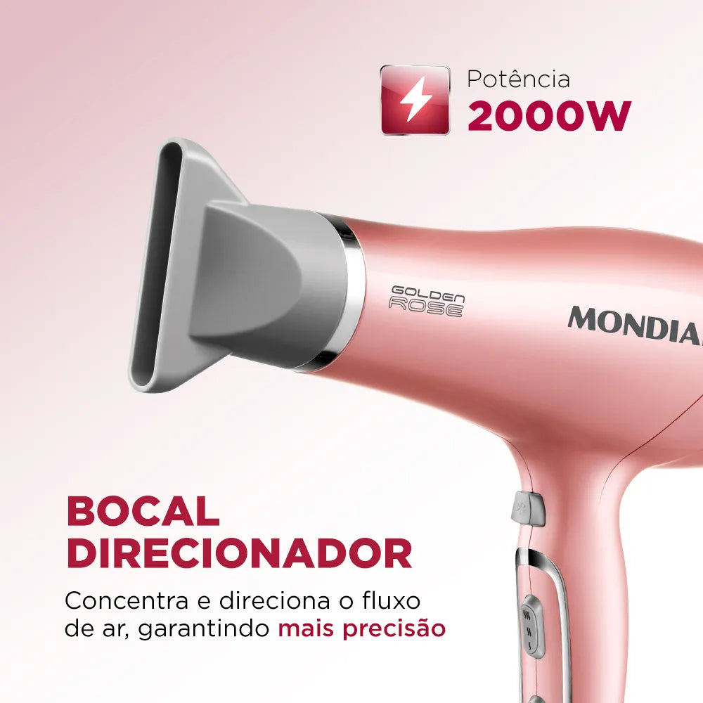 Secador de Cabelos Mondial Golden Rose 2000W SC-32