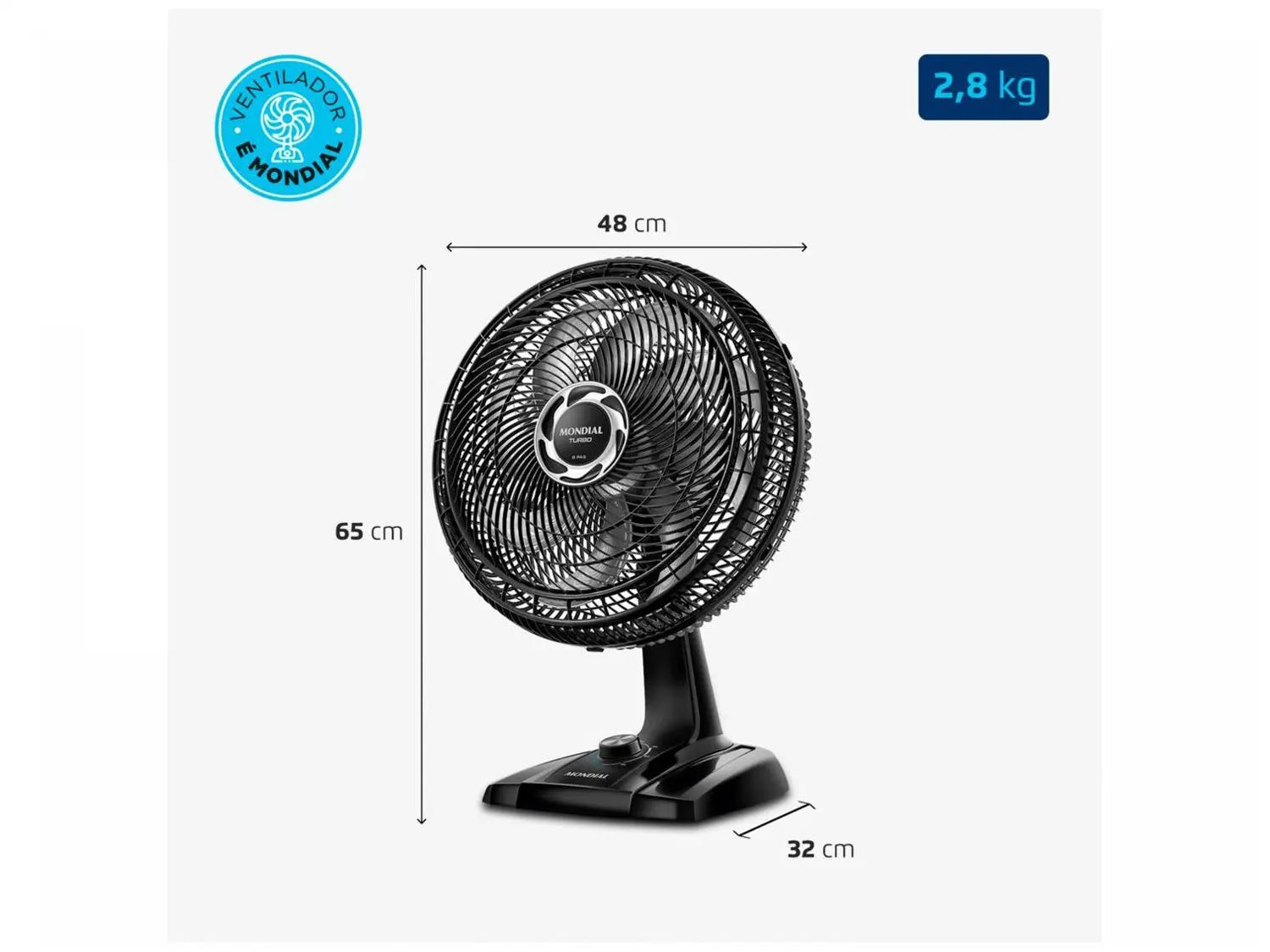 Ventilador de Mesa Mondial Turbo Force 8 NVT-40-8P