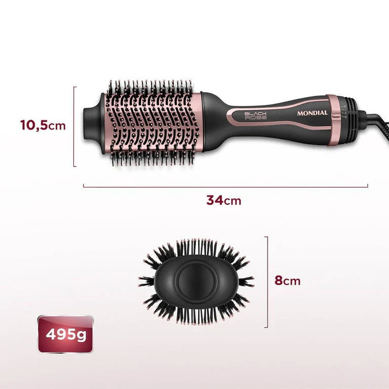 Escova Secadora Mondial Preto e Golden Rose 1200W ES-05