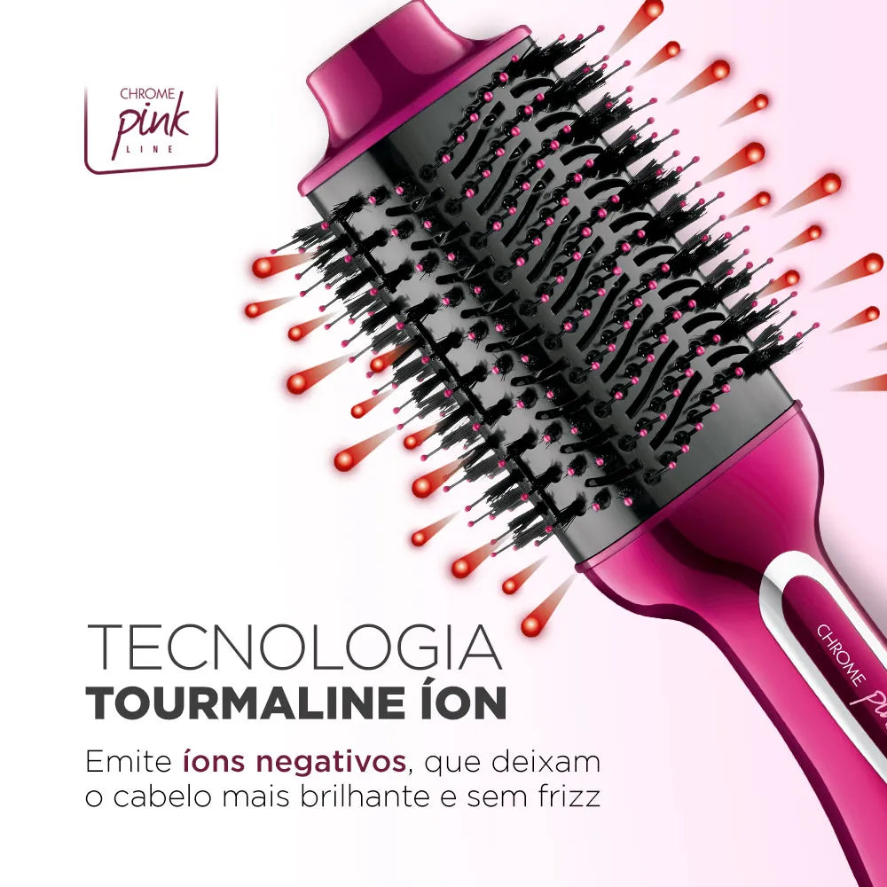 Escova Secadora Mondial Chrome Pink 1200W ES-04