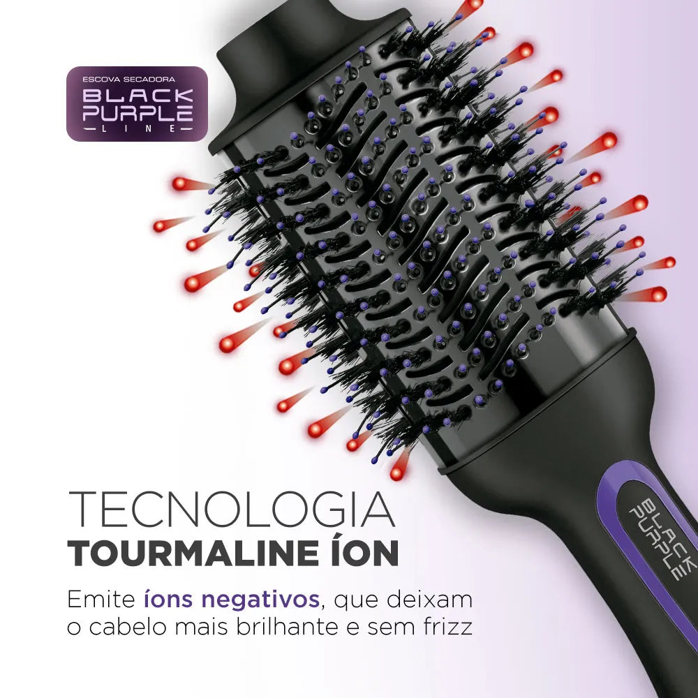 Escova Secadora Mondial Preto e Roxo 1200W ES-08