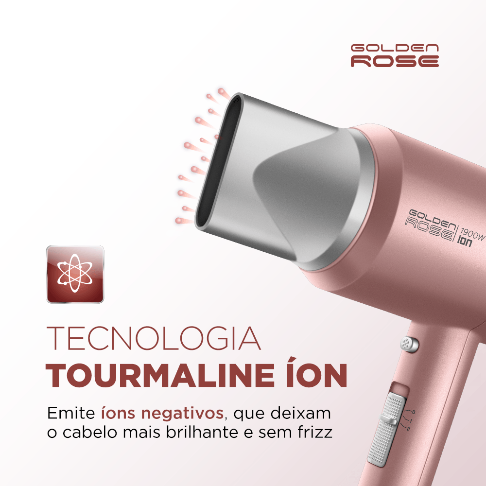 Secador de Cabelos Compact Turbo Mondial Golden Rose 1900W SC-38-GR