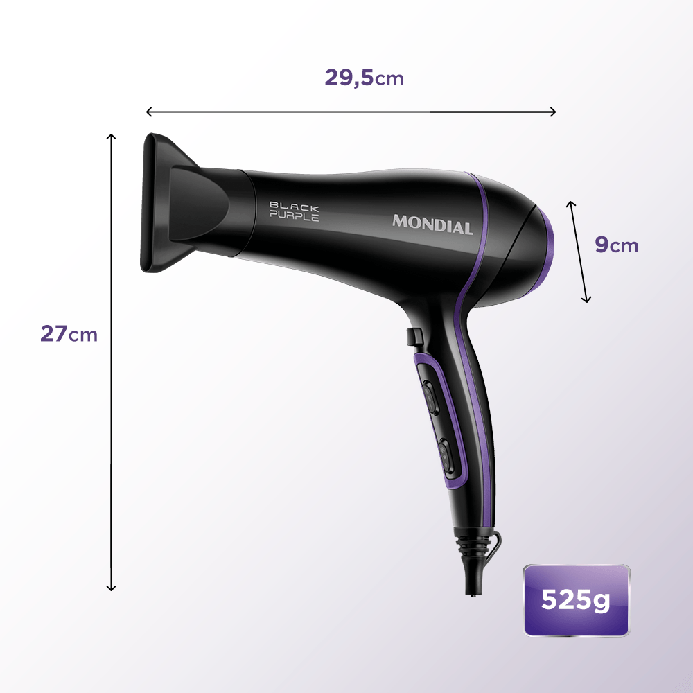 Secador de Cabelos Mondial Preto 2000W SCN-01