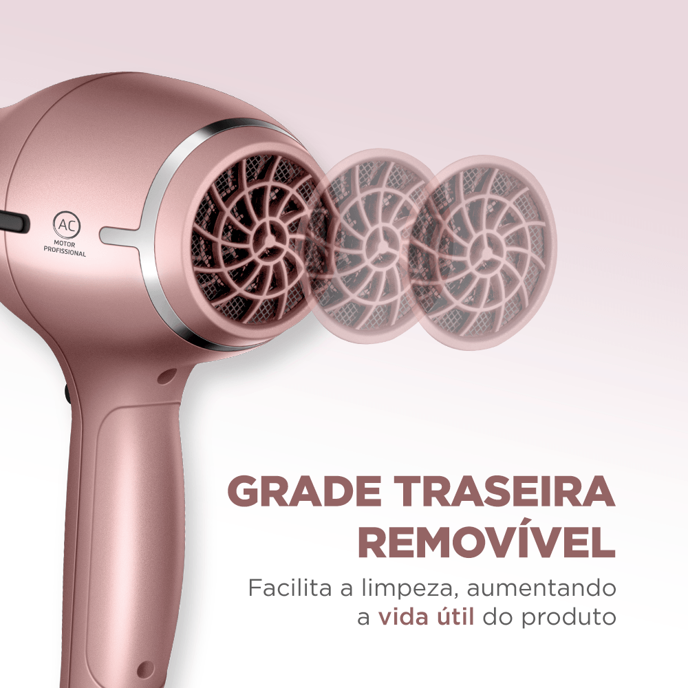 Secador de Cabelos Profissional Mondial Golden Rose 2000W SCP-01
