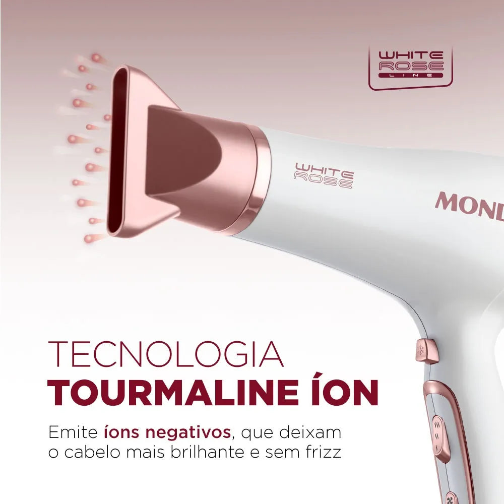 Secador de Cabelos Mondial Branco e Rose Gold 2000W SCN-50