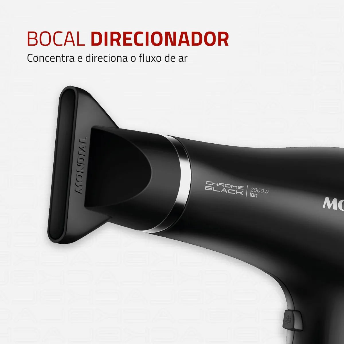 Secador de Cabelos Mondial Preto e Cromado Prata 2000W SCN-04
