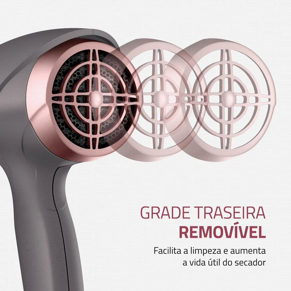 Secador de Cabelos Mondial Grafite e Rose 2000W SCN-11