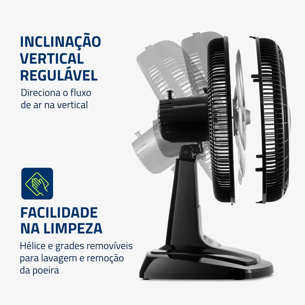 Ventilador de Mesa Mondial Turbo 8 Pás 40 cm VTX-40-8P-CR
