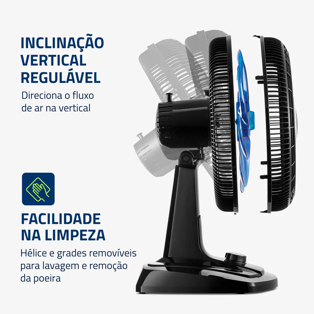 Ventilador de Mesa Super Turbo 8 Pás Mondial- VTX-40-CRYSTAL