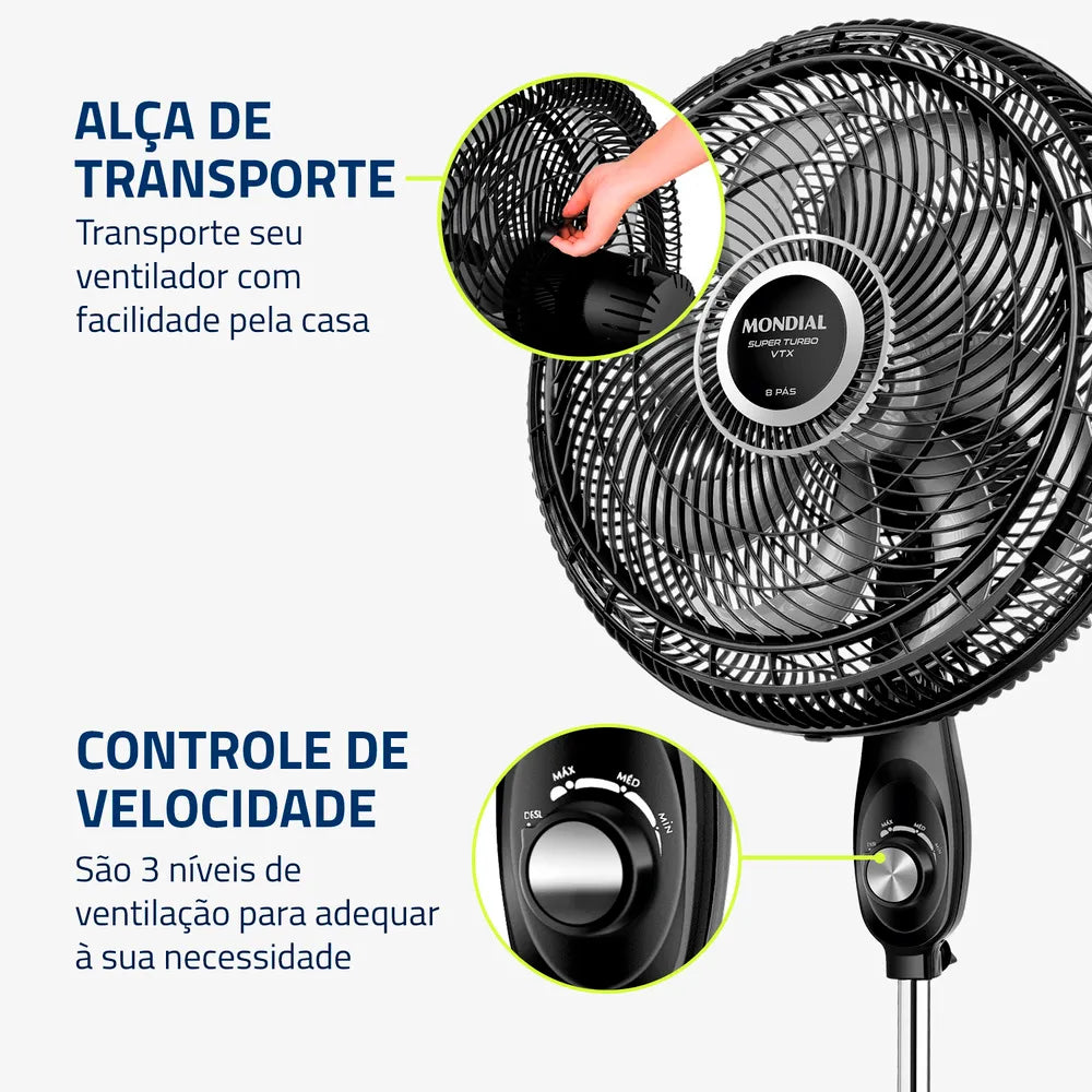 Ventilador de Coluna Mondial Turbo 8 Pás 40 cm VTX-40C-8P