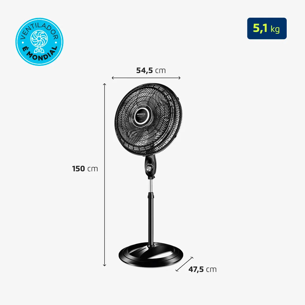 Ventilador de Coluna Turbo Mondial 8 Pás VTX-50C-8P